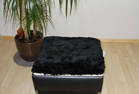 Kissen aus Lammfell 40 40 cm - schwarz